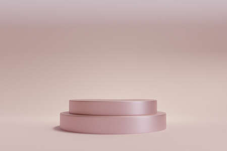 3D rendering scene with podium and abstract background. podium for cosmetic product presentation.の写真素材
