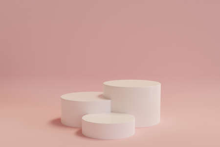 3D rendering scene with podium and abstract background. podium for cosmetic product presentation.の写真素材
