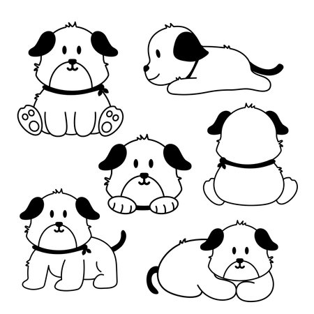 icon outline set, animal collection. Paint. Isolate the background.のイラスト素材