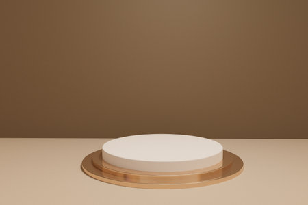 3D rendering scene with podium and abstract background. podium for cosmetic product presentation.の写真素材