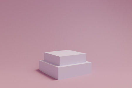 3D rendering scene with podium and abstract background. podium for cosmetic product presentation.の写真素材