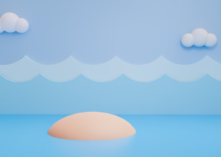 3D rendering scene with podium and abstract background. podium for cosmetic product presentation.の写真素材