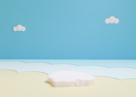 3D rendering scene with podium and abstract background. podium for cosmetic product presentation.の写真素材