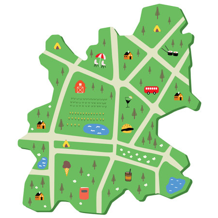 city map for any kind of digital info graphics and print publication.のイラスト素材
