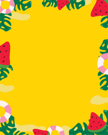 summer background and banner. Abstract illustration with leaves. Summer. Vector illustration.のイラスト素材