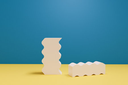 3D rendering scene with podium and abstract background. podium for cosmetic product presentation.の写真素材