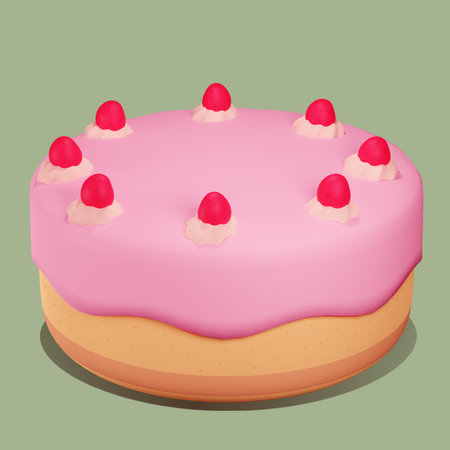 3d bakery illustration. Cute bakery image , dessert, water ,drink, 3d render.の写真素材