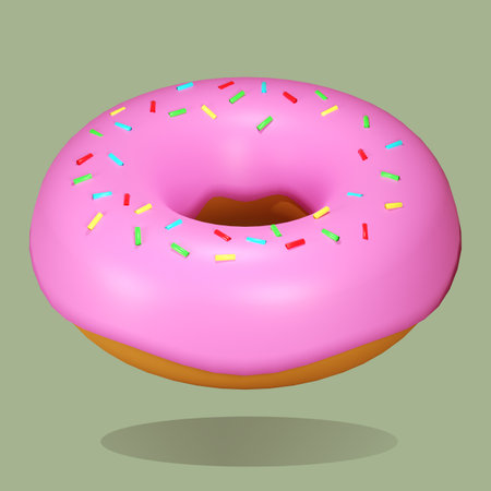 3d bakery illustration. Cute bakery image , dessert, water ,drink, 3d render.の写真素材