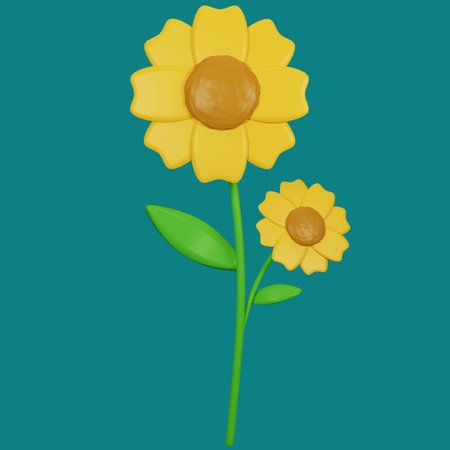 3d flower illustration. 3d render.の写真素材