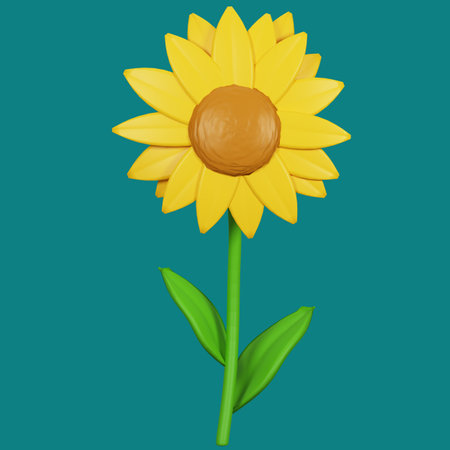 3d flower illustration. 3d render.の写真素材