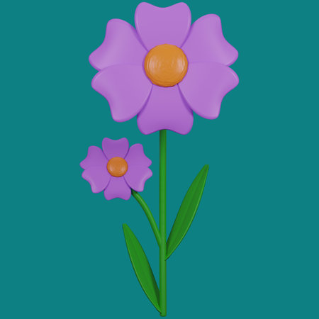 3d flower illustration. 3d render.の写真素材