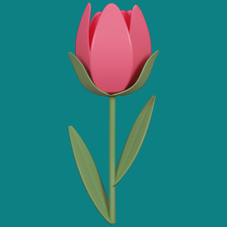 3d flower illustration. 3d render.の写真素材