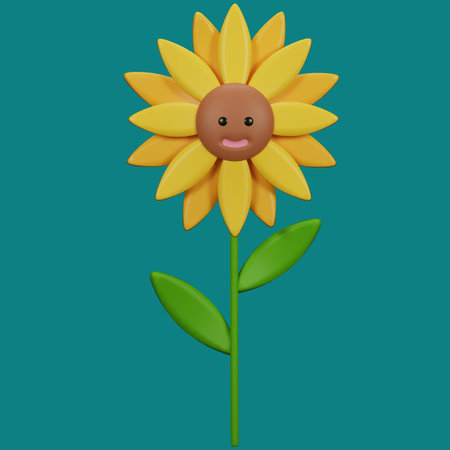 3d flower illustration. 3d render.の写真素材