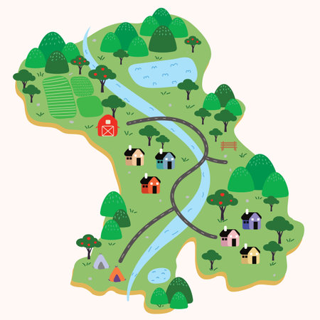 city map for any kind of digital info graphics and print publication.のイラスト素材