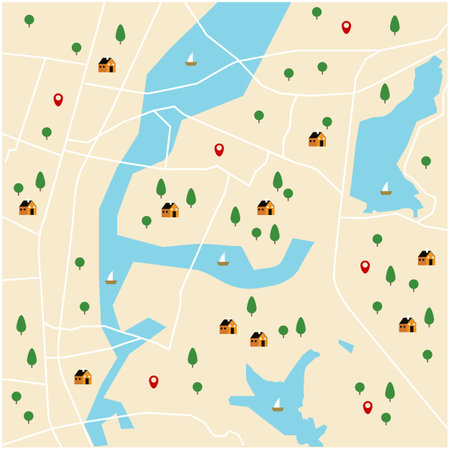 city map for any kind of digital info graphics and print publication.のイラスト素材