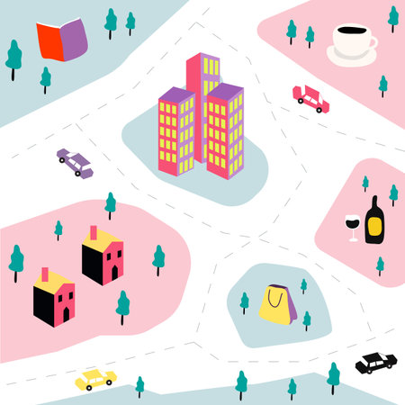 city map for any kind of digital info graphics and print publication.のイラスト素材