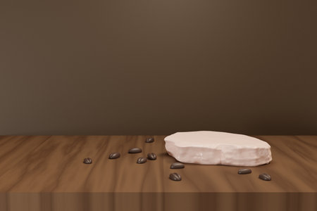 3D rendering scene with podium and abstract background. podium for cosmetic product presentation.の写真素材