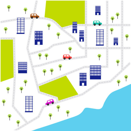 city map for any kind of digital info graphics and print publication.のイラスト素材