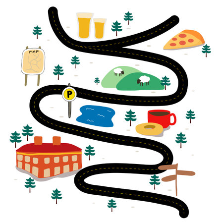 city map for any kind of digital info graphics and print publication.のイラスト素材