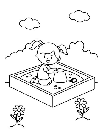Vector illustration coloring simple cartoons for children Fun and Creative Coloring Pages For Girls  Boys.のイラスト素材