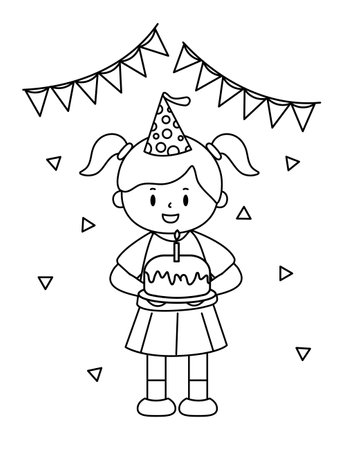 Vector illustration coloring simple cartoons for children Fun and Creative Coloring Pagesのイラスト素材