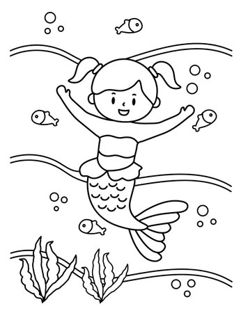 Vector illustration coloring simple cartoons for children Fun and Creative Coloring Pagesのイラスト素材