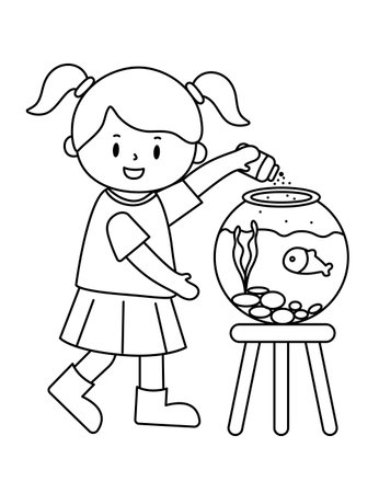 Vector illustration coloring simple cartoons for children Fun and Creative Coloring Pagesのイラスト素材