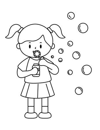 Vector illustration coloring simple cartoons for children Fun and Creative Coloring Pagesのイラスト素材
