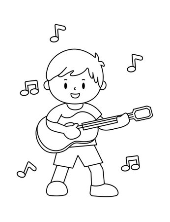 Vector illustration coloring simple cartoons for children Fun and Creative Coloring Pagesのイラスト素材
