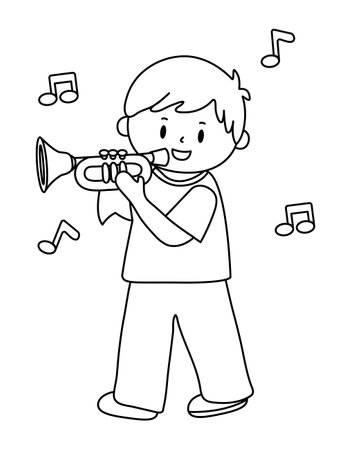 Vector illustration coloring simple cartoons for children Fun and Creative Coloring Pagesのイラスト素材