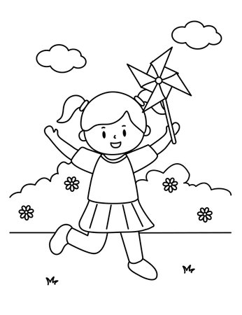 Vector illustration coloring simple cartoons for children Fun and Creative Coloring Pagesのイラスト素材