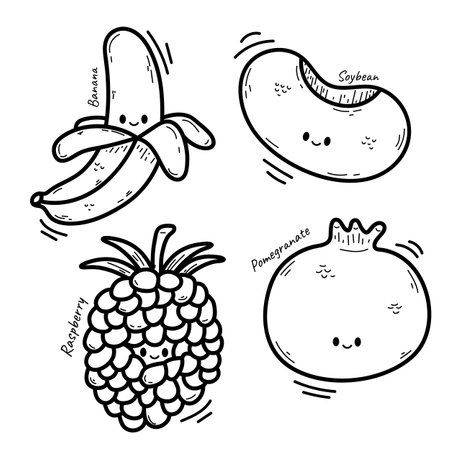 Vector illustration coloring simple cartoons. outline black and white, iconのイラスト素材