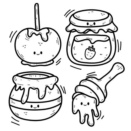 Vector illustration coloring simple cartoons. outline black and white, iconのイラスト素材