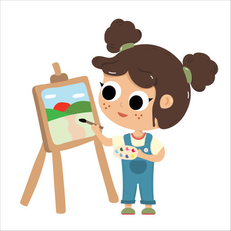 Girl illustration drawingのイラスト素材