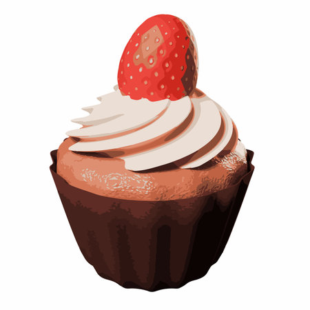 Vector cupcake illustrations are suitable for dessert menus, bakery design, food packaging,...