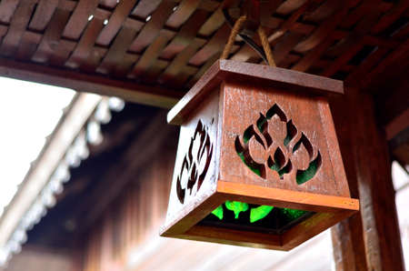 Wood light of lampの写真素材