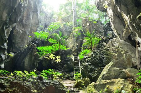 stone cliff  entrance of country