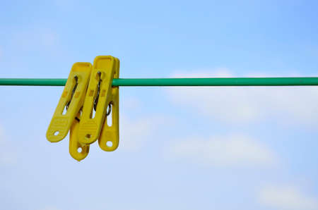 Twins clothespin of blue sky