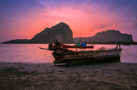 Scenic of sunset beachの写真素材