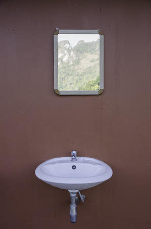 Basin and mirrorの写真素材