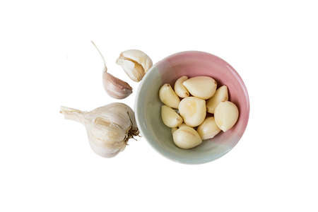 garlic on backgroundの写真素材