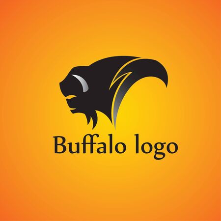 buffalo logo ideas design vector illustration on backgroundのイラスト素材