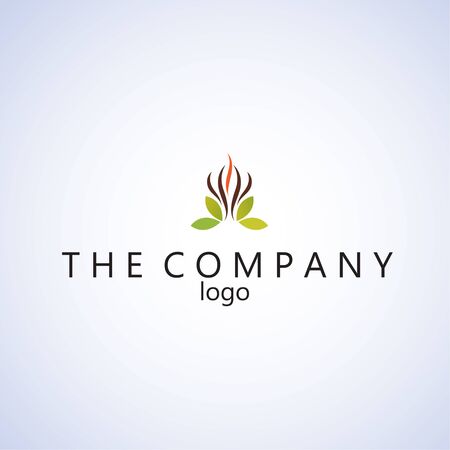 leaf logo ideas design vector illustration on backgroundのイラスト素材