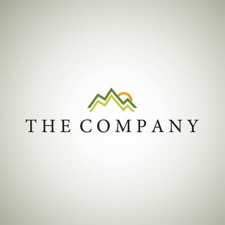 mountian  logo on backgroundのイラスト素材