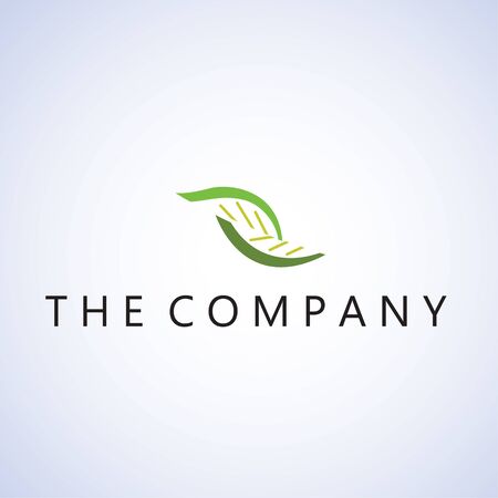 leaf  logo on backgroundのイラスト素材