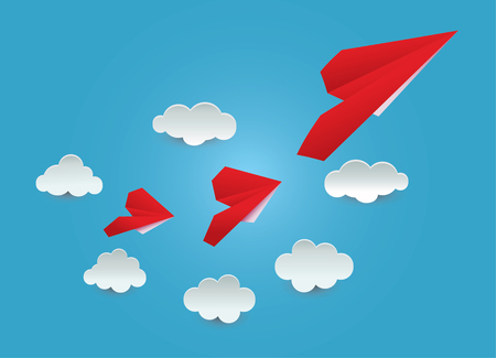 airplane colud on backgroundのイラスト素材