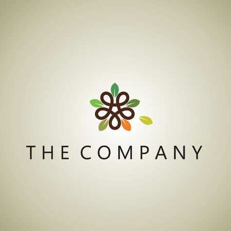 leaf  logo on backgroundのイラスト素材
