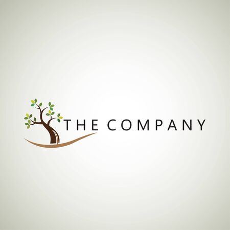 tree  logo on backgroundのイラスト素材