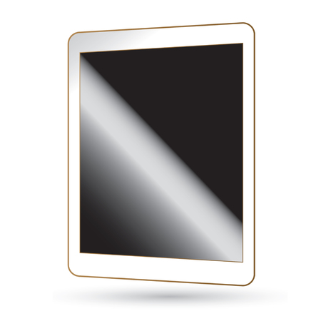 Tablet computer screen  isolated on white backgroundのイラスト素材