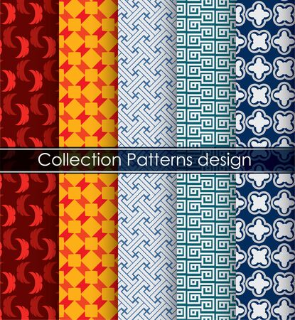 Pattern Color graphic collection on white Backgroundのイラスト素材